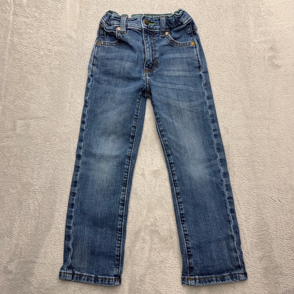 Wrangler Jeans Boys Size 6 Slim Blue Retro Slim Straight Adjustable Waist Denim